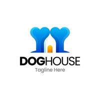 hondenhuis gradiënt logo ontwerp vector