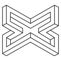 onmogelijke vorm logo ontwerp, optische illusie object. op kunst. heilige geometrie figuur. vector
