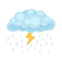 onweer wolk. vectorillustratie van wolk, regen en bliksem vector