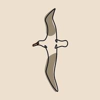 albatros vogel dier oneline continue lijn kunst premium vector set