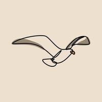 albatros vogel dier oneline continue lijn kunst premium vector set