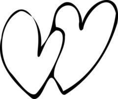 hart contour hand tekenen met een borstel achtergrond. liefde patroon, briefkaart, hart abstracte achtergrond. vector van harten met Valentijnsdag 14 februari. achtergrond voor uitnodigingen en scrapbookin