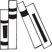 boeken staan pictogram. schets hand getrokken doodle stijl. , minimalisme, zwart-wit. leren, bibliotheek voor het lezen van kennisverhalen vector