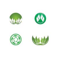 logo's van groene boom blad ecologie vector