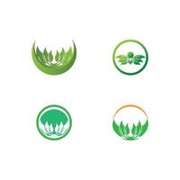 logo's van groene boom blad ecologie vector