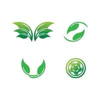 logo's van groene boom blad ecologie vector