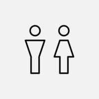 geslacht, teken, man, vrouw, rechte lijn pictogram, vector, illustratie, logo sjabloon. geschikt voor vele doeleinden. vector