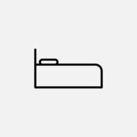 bed, slaapkamer lijn pictogram, vector, illustratie, logo sjabloon. geschikt voor vele doeleinden. vector