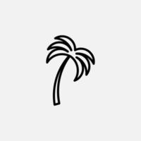 palm, kokosnoot, boom, eiland, strand lijn pictogram, vector, illustratie, logo sjabloon. geschikt voor vele doeleinden. vector