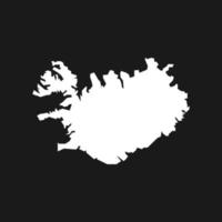 IJsland kaart geïsoleerd op zwarte achtergrond. vector