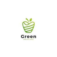 groene appel fruit logo pictogram eenvoudige stijl vector