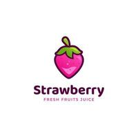 zoete roze verse aardbei fruit logo pictogrammalplaatje vector