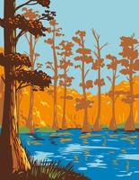 Cane Creek State Park met Bayou Bartholomew op de noordelijke oever van Cane Creek Lake Arkansas wpa poster art vector