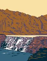 devil's den state park waterval bij butterfield trail in de ozark mountains in het noordwesten van arkansas wpa poster art vector