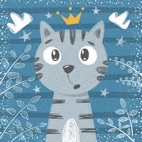 Schattige kleine prinses - kat tekens vector