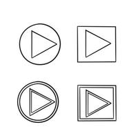 afspeelknop pictogram illustratie vector handgetekende stijl