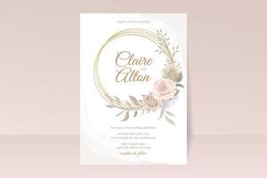 mooie rozen uitnodigingskaartsjabloon vector