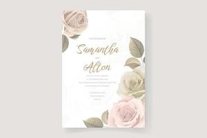 bruiloft uitnodiging sjabloon set met bloemen en bladeren decoratie vector