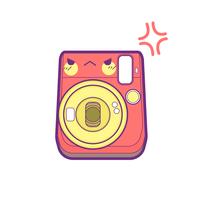 schattige camera sticker emoticon vector