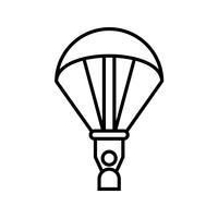 paragliding lijn zwart pictogram vector