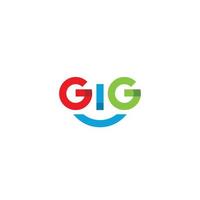 gig and smile-logo of woordmerkontwerp vector