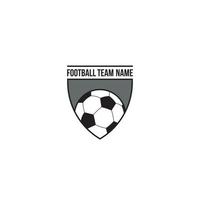 voetbal en schild logo ontwerp vector