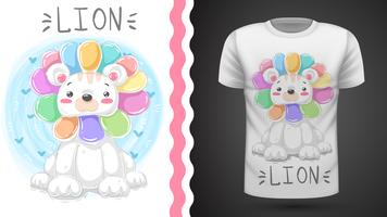 Leuke leeuw - idee voor print t-shirt. vector