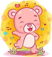 vrolijke baby beer danst vector