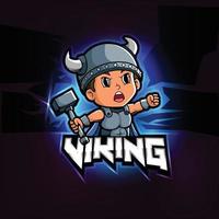 Viking mascotte esport logo ontwerp vector