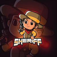 sheriff mascotte esport logo ontwerp vector