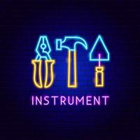 instrument neon label vector