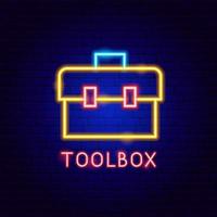 toolbox neon label vector