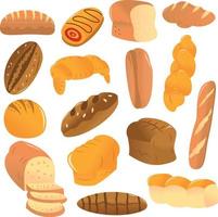 cartoon bakkerij brood set vector