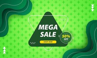 geometrische groene mega verkoop vector achtergrond