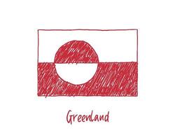 de vlagmarkering van Groenland of de illustratievector van de potloodschets vector