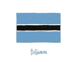Botswana vlag realistische marker of potloodkleurenschets vector