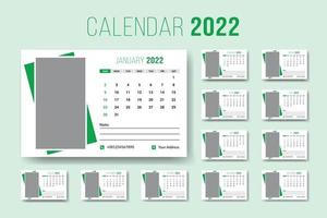 kalender 2022, nieuwjaarskalender sjabloonontwerp vector