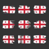 Georgische vlag penseelstreken geschilderd vector