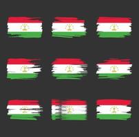 Tadzjikistan vlag penseelstreken geschilderd vector