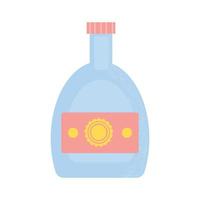 fles alcohol, een ander drankje of water. feest, café, restaurant of clubelement. alcoholcocktail met vermout. vectorillustratie, geïsoleerd op een witte achtergrond. vector