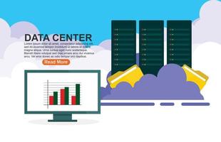 datacenter cloud computer verbinding hosting server database synchroniseren technologie vector