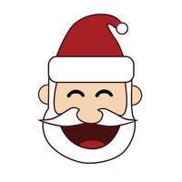 happy cartoon hoofd van de kerstman. vrolijk kerstfeest - vector