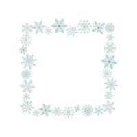 vierkant frame van blauwe sneeuwvlokken. sjabloon voor winterontwerp. vector