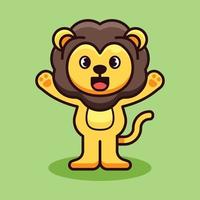 leeuw welkom pose mascotte illustratie vector