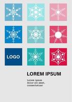 prettige kerstdagen en gelukkig nieuwjaar achtergrond, wenskaart, bedrijfskaart, poster, vakantiedekking. ontwerpsjablonen met sneeuwvlokken in moderne minimalistische stijl voor web, sociale media, print vector