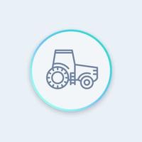 het pictogram van de tractorlijn, landbouwmotor, landbouwmachines rond stijlvol pictogram, vectorillustratie vector