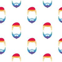 naadloos patroon. mannelijke gezichtscontour met lgbt-kleuren. logo man met een baard voor lgbt-thema's. vector. vector