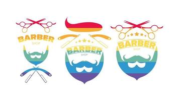 logo voor de kapperszaak met lgbt-kleur. geïsoleerd. vector. vector