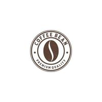 koffieboon logo sjabloon op witte achtergrond vector