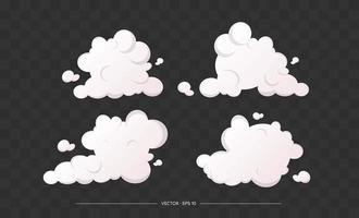 wolken ingesteld. eenvoudig schattig cartoonontwerp. icoon of logo collectie. vlakke stijl vectorillustratie. vector